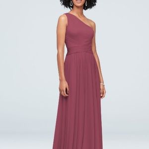 David’s Bridal One Shoulder Chianti Dress